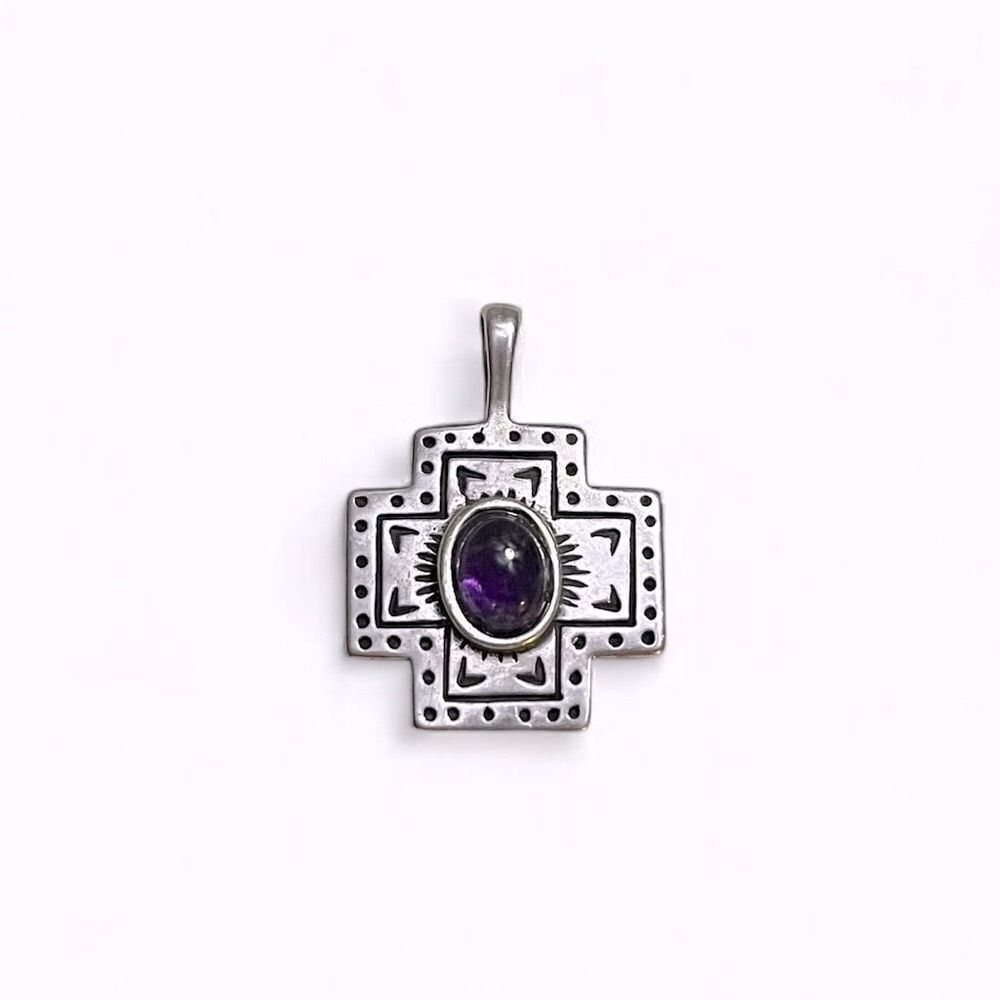 Sterling Silver CDI Southwestern Cross Pendant